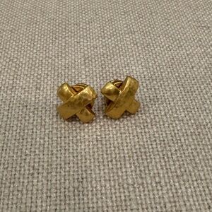 Julie Vos Gold Crisscross Earrings